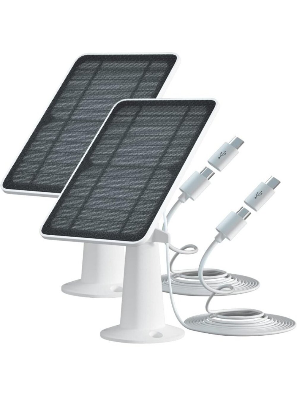 5W Solar Panel Charger for Eufy Cameras, Waterproof, Micro USB & USB-C, 2 Pack